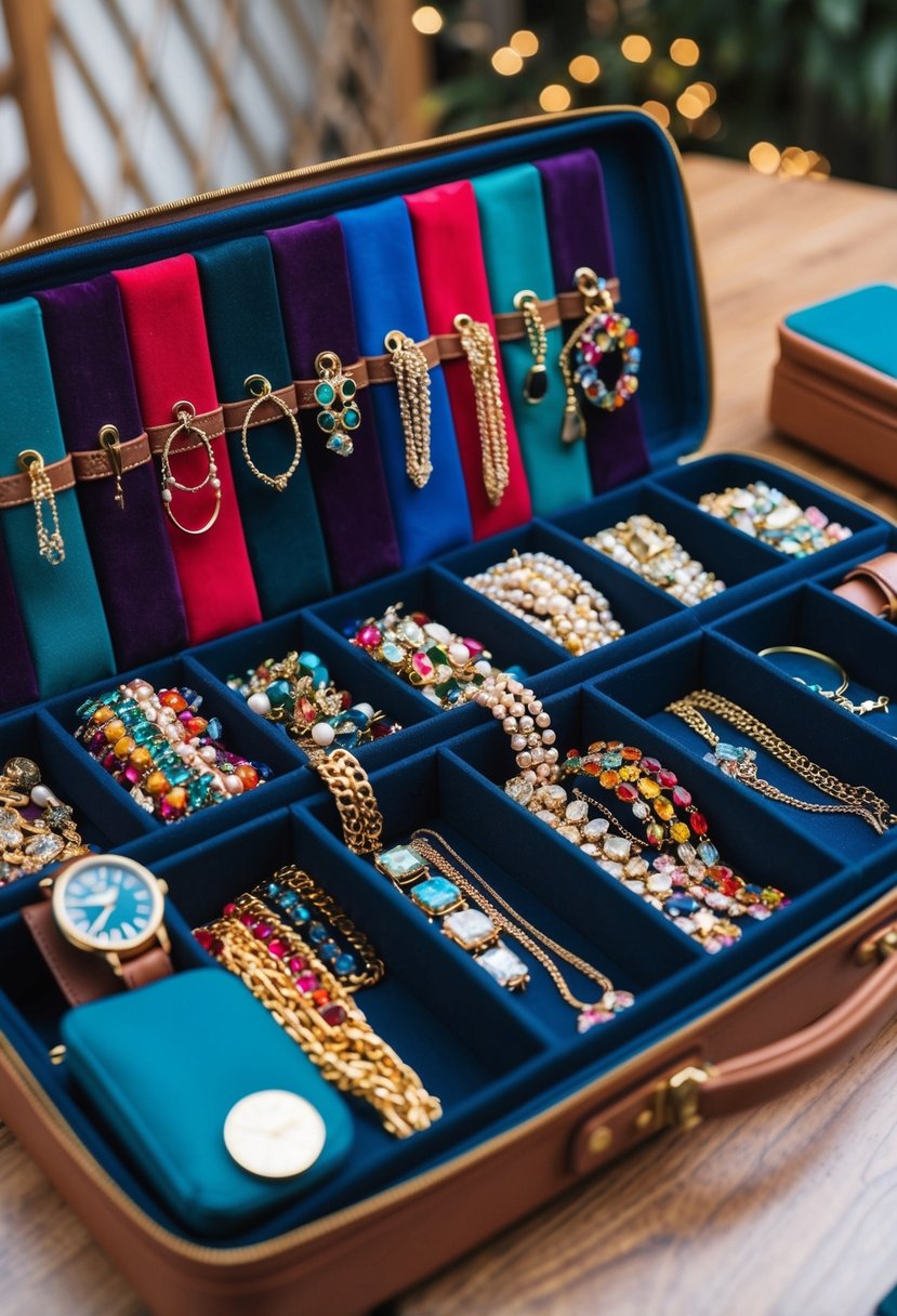 Organize jewelry in a roll-up case