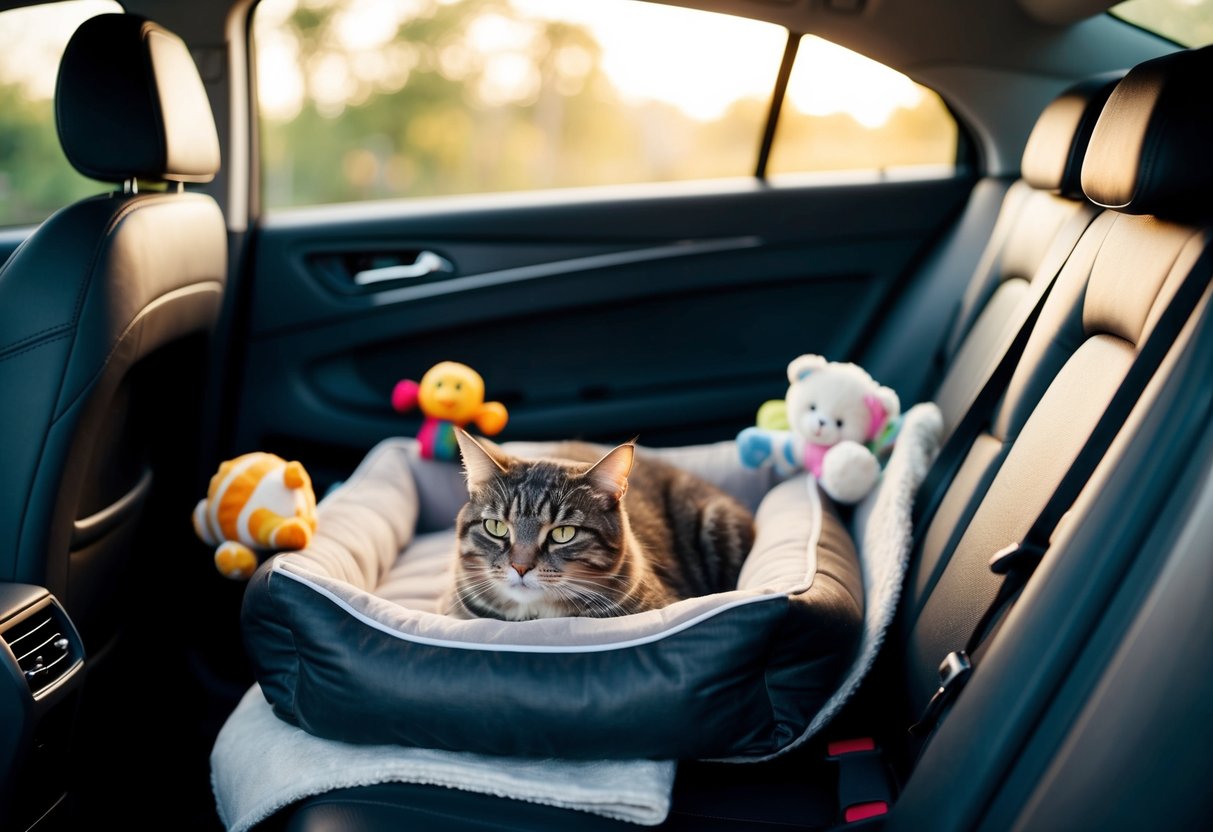 cat with comfortable bed